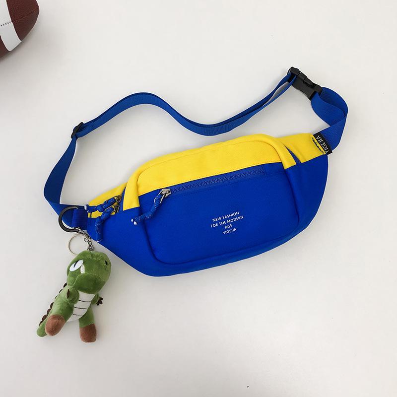 Japanese Niche Color-Block Chest Bag: Unisex Lightweight Crossbody & Waist Phone Bag for Casual Sports