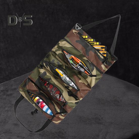 Geantă portabilă de depozitare a sculelor, mare, 5 compartimente, închidere cu fermoar, impermeabilă, rezistentă la apă, trusă de instrumente, pungă rulouă husă cu fermoar