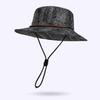 Drawstring Sunshade Cowboy Hat Breathable Fishing Cap Sun Cap Sunscreen Basin Cap  Camping