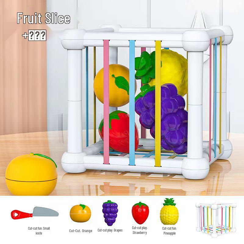 Rainbow Color Cuttable Fruits & Vegetables Toy for Shape and Color Recognition, Fine Motor Skills Development