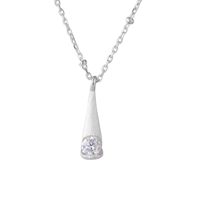 Elegant Water Drop Necklace for Women 925 Sterling Silver with Frosted Zirconia Dainty Everyday Fine Jewelry Gift