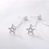 Holes Rhinestone Copper Female Ear Studs Korean Style Earrings Star Ear Studs Ear Chain Earrings