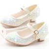 Kids High Heel for Girl Fashion Causal Glitter Leather Shoes Non-slip Elegant Children's Party Wedding Performance Sequins Shoes