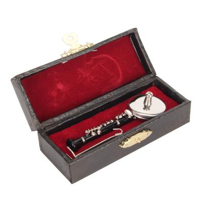 Miniature Clarinet Model with Stand and Case Musical Instruments Clarinet Model Display for Desk