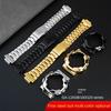 Modified Golden Case Bezel metal Watchband Set For Casio G-SHOCK Black Samurai GA-110GB GA100 GA120 Stainless steel Watch strap