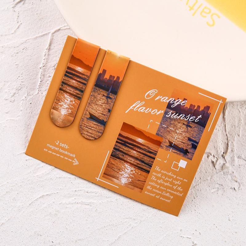 Exquisite Scenery Magnetic Bookmark: High-Quality Page Clip & Planner Decoration - Perfect Student or Graduation Gift