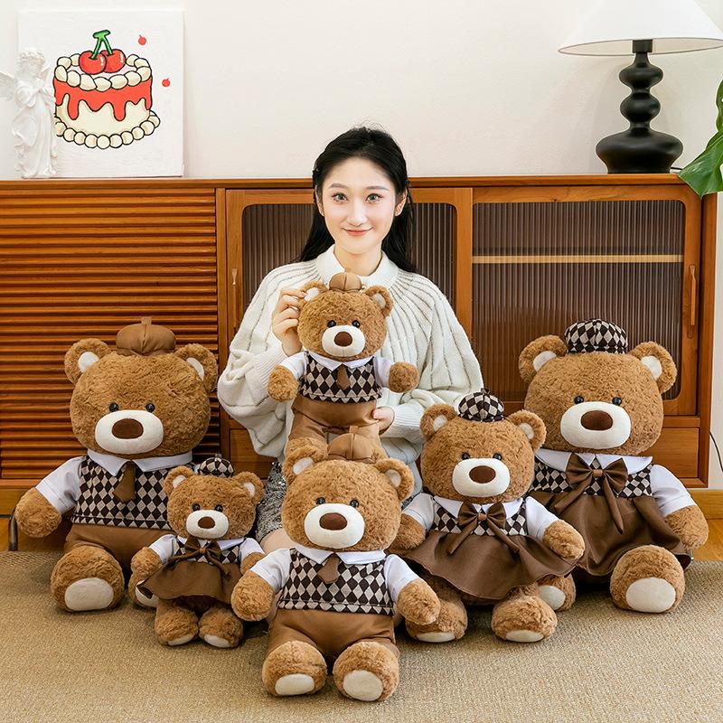 Couple Teddy Bear Doll Plush Toys College Style Wedding Bed Bear Doll Girl Birthday Gift