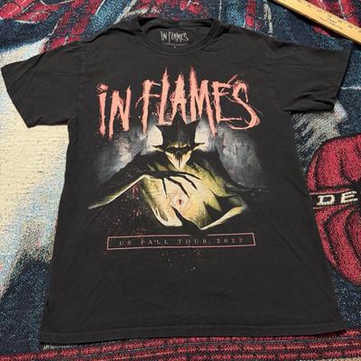 In Flames US Fall Tour 2022 Maglietta da Uomo S - Merch Band Metal Design Horror Nero