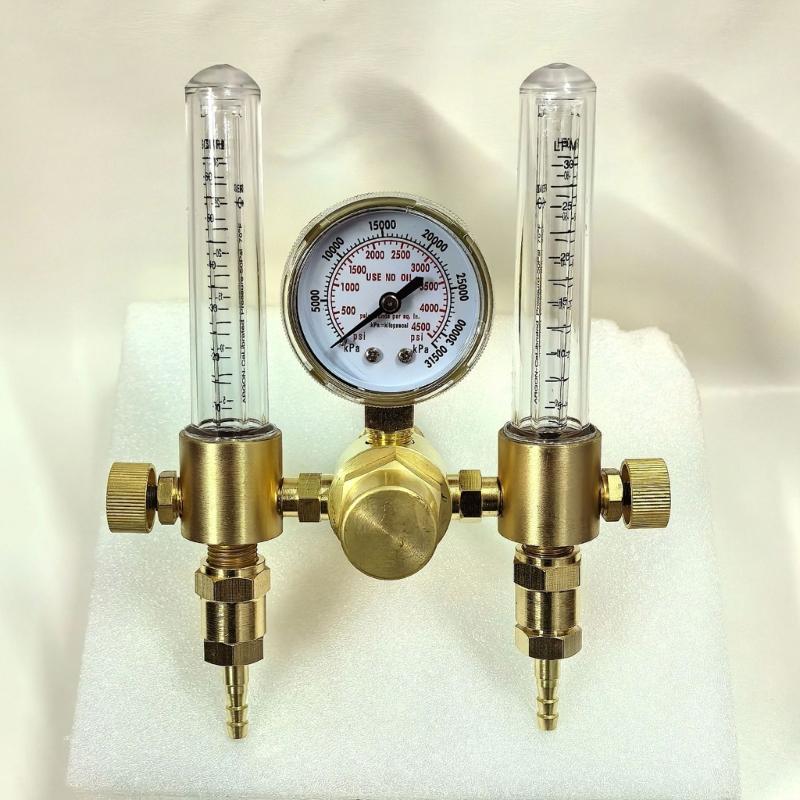 Heavy Duty Double Tube Argon Pressure Meter with Corrosion Resistant Brass Construction Pressure Instrument for Industrial