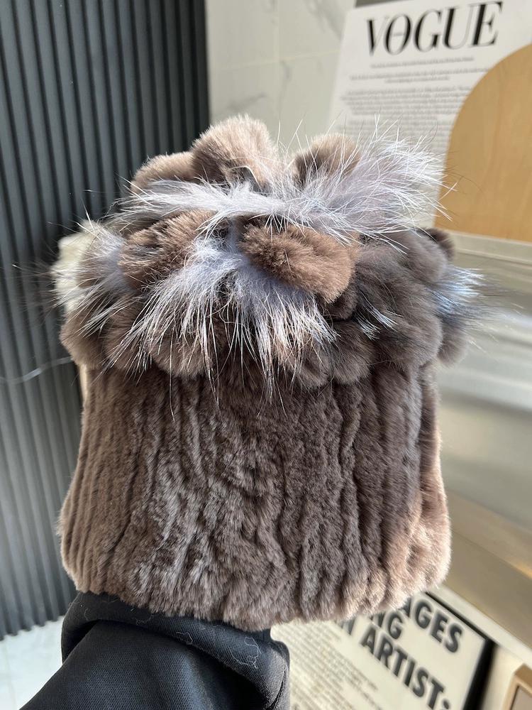Hat Winter Women's Winter Fashion Rabbit Hair Baotou Hat Women's Youth Wool Thickened Warm Ear Protection Fur Ladies