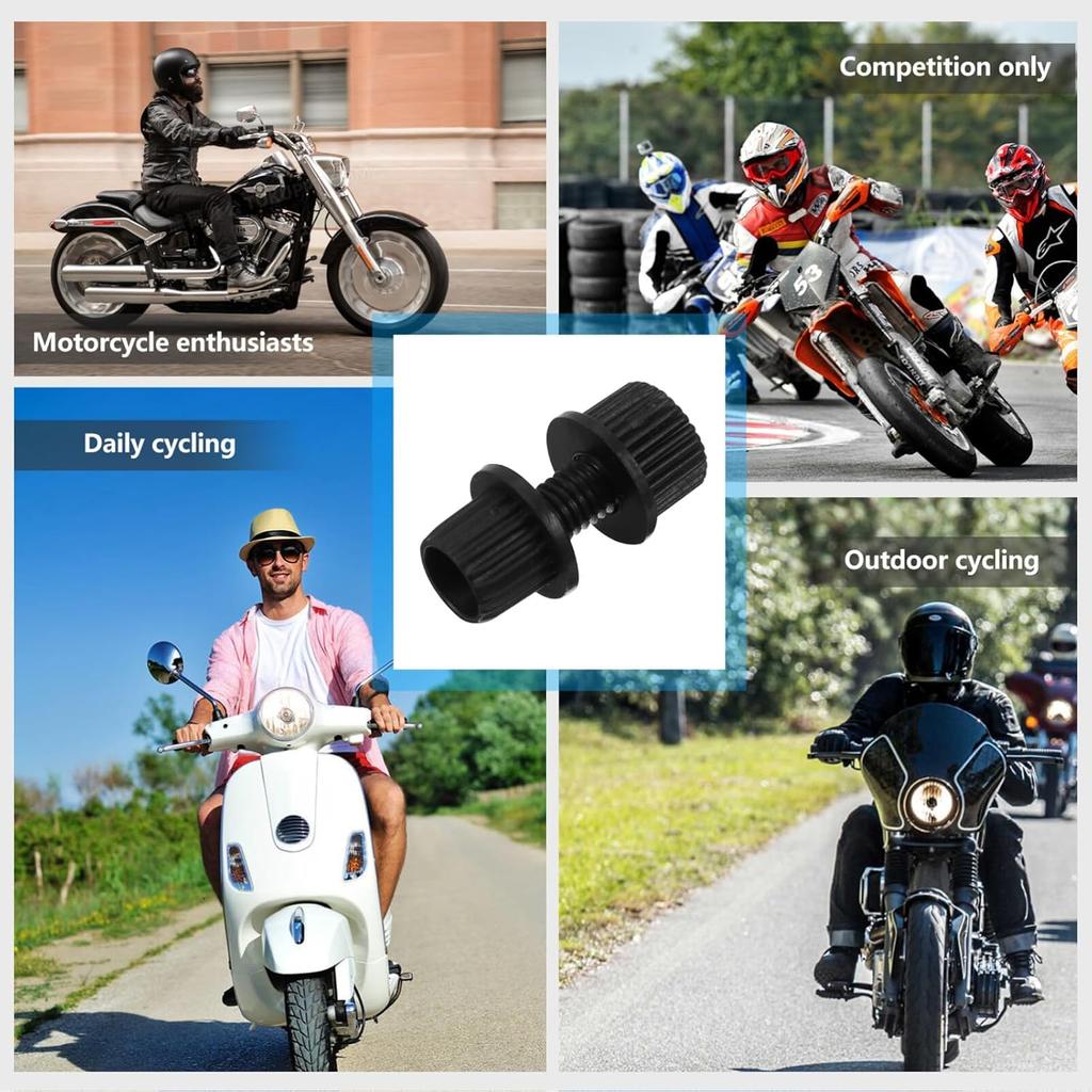 FAVOMOTO 4pcs Black Nylon License Plate Bolts and Screws for Motorcycles and Scooters Fastening Hardware Motorcycle License Plate Bolts for Secure