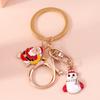 Cute Enamel Christmas Tree Keychain Santa Claus Keyring Pendants for Car Key Holder Handbag Decor Charms X'mas Jewelry Gifts