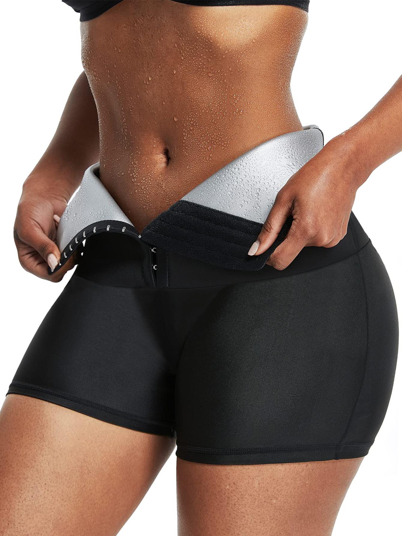 

Женские шорты для сауны с высокой талией — утягивающие леггинсы для похудения, компрессионные леггинсы для коррекции живота, идеально подходят для йоги и тренировок в спортзале S серый