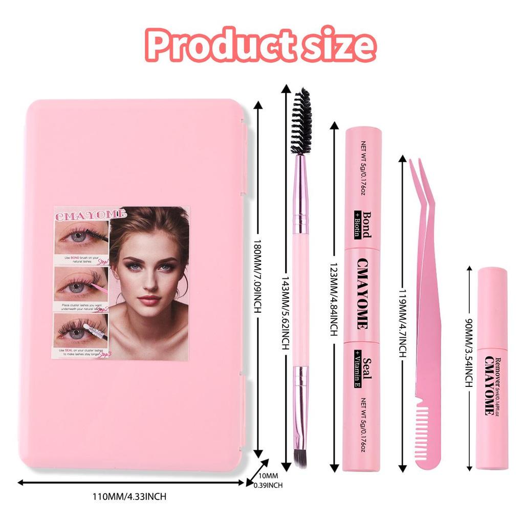 Natural D Curl 8-18mm False Eyelash Extension Set - DIY Segmented Cluster Lashes