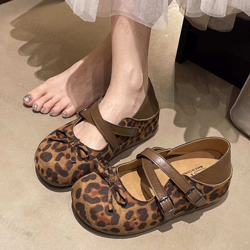 Vintage Women Mary Jane Shoes Autumn New Soft Sole Non Slip Comfortable Flats Fashion Buckle Strap Bow Knot Luxury Casual Shoes
