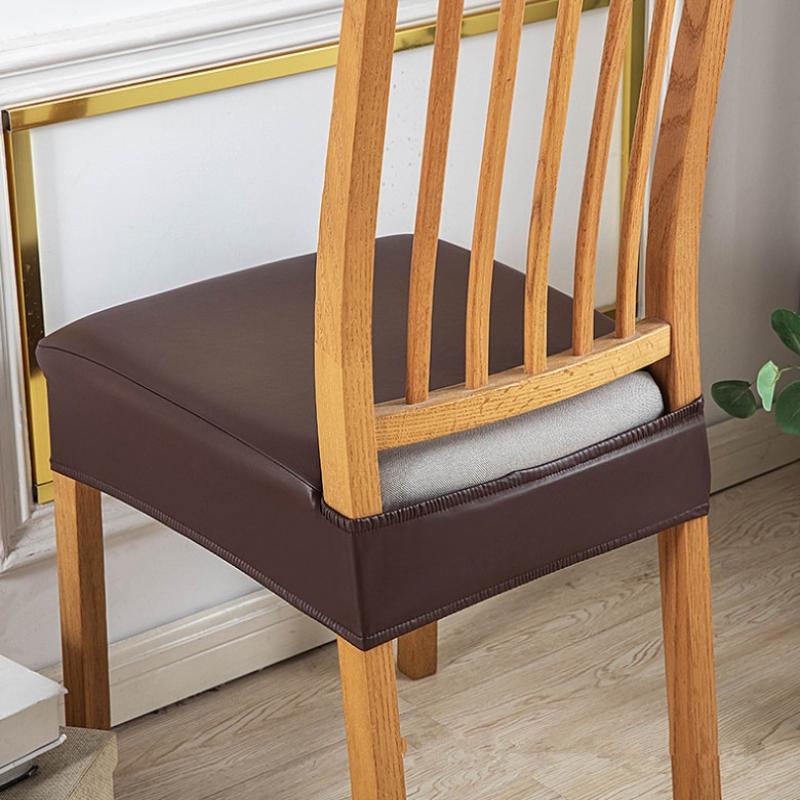 Square Shape Pu Leather Chair Cover Oil-Resistant Pu Leather Waterproof Seat Protectors Anti-Dirty Protection Removable