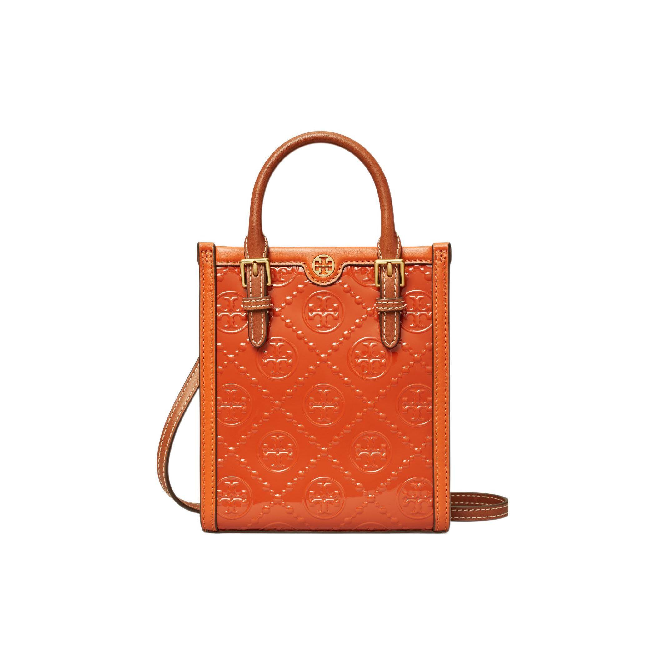 

Tory Burch T Monogram Series Double T Logo All Over Print Detachable Shoulder Strap Patent Tote Bag Women tote Spring-Red 135840-800 Basic Set (Bag+Dust Bag)