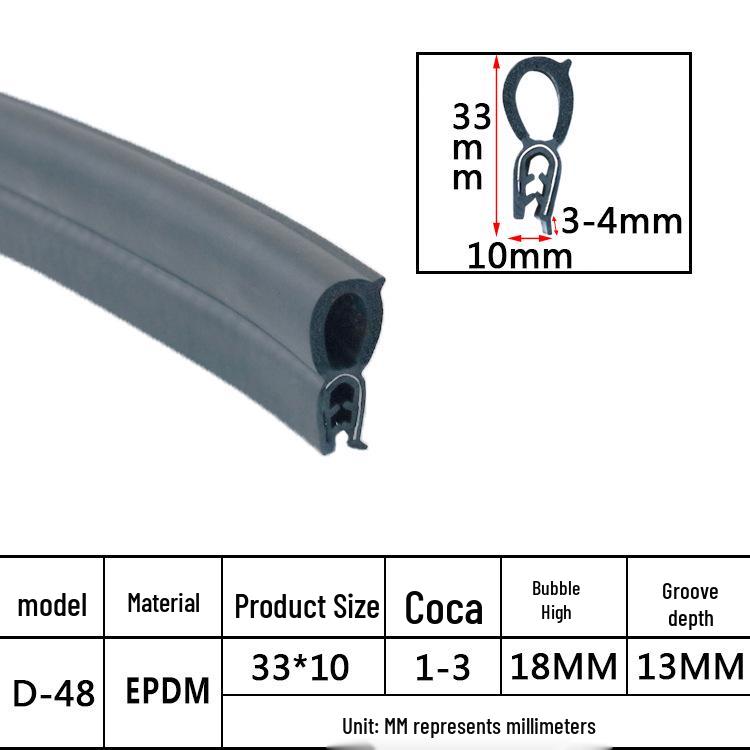 U-Shaped Waterproof Anti-Collision Dustproof Electrical Cabinet Rubber Seal