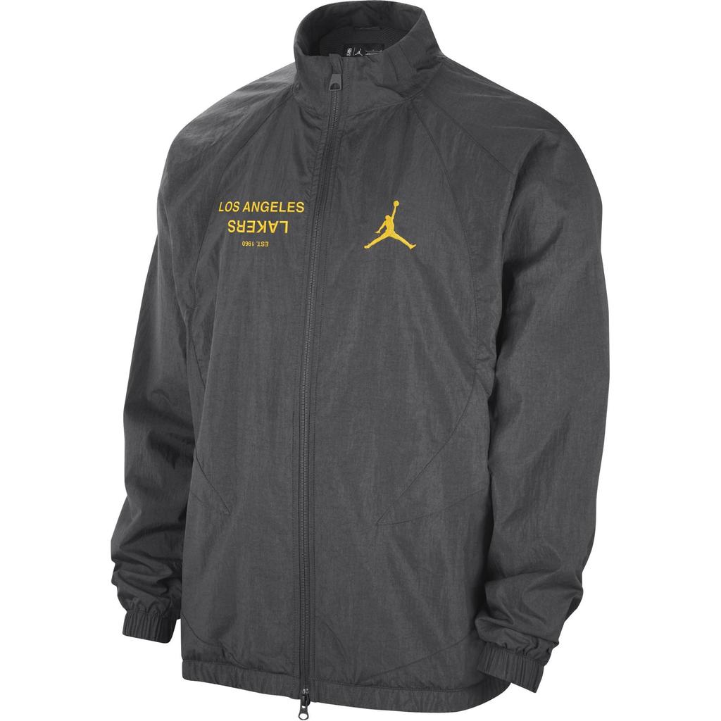 Jordan X NBA Collaboration Courtside Statement Edition Los Angeles Lakers Logo Letter Collar Zip Jacket Men Jacket Medium-Gray Smoke-Purple FV8193-254