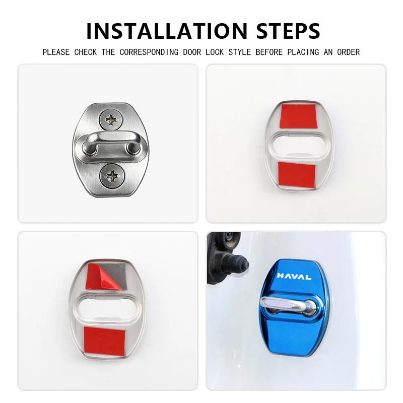 Stainless Steel Car Door Lock Buckle Trim Anti-Collision Protective For Haval H5 H7 H8 H9 M4 M6 F5 F9 F7X F7H H2S Jolion Great