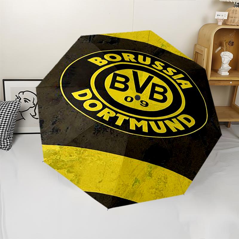 Borussia Dortmund Theme Automatic Umbrella, Lightweight & Portable, 8 Rib, Perfect for Outdoor Travel, Birthdays, Christmas, Gifts.