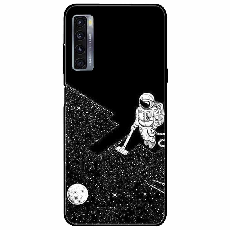 For TCL 20L Plus Case 20L+ Silicone Soft Shockproof TPU Back Cover for TCL 20S 20L Case Black Bumper Painted Funda TCL20S Capa