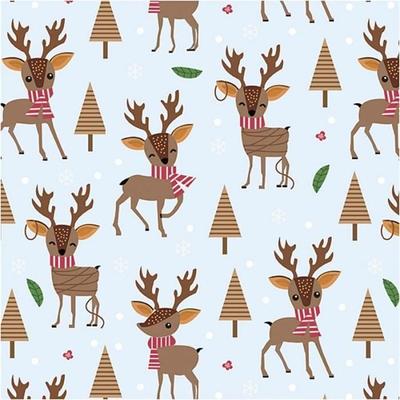 Gift Wrap - Bambi - Ice Blue - L: 50 Cm - 80 Gr - 100m/1 Roll