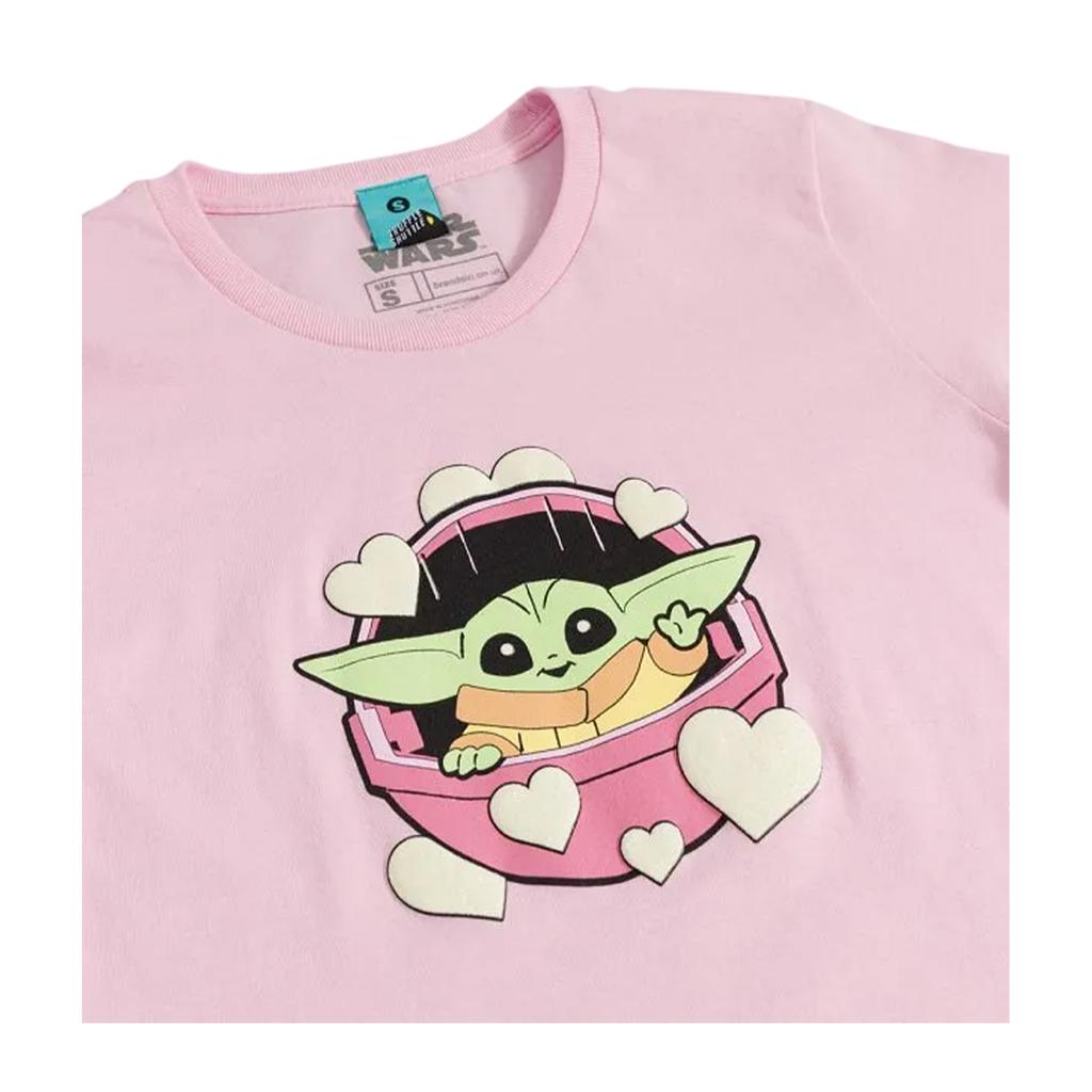 Star Wars The Mandalorian Womens/Ladies Grogu Puff Print Fitted T-Shirt