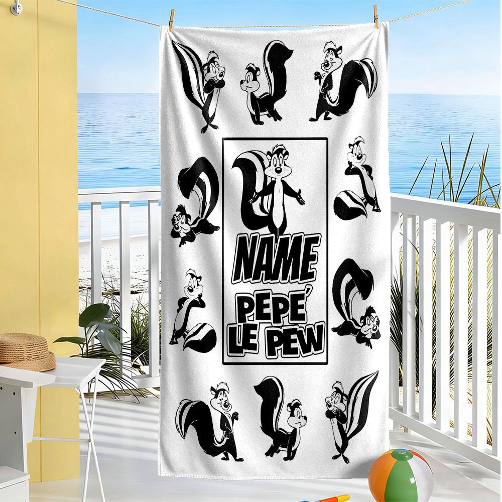 Warner Bros. Movies Customizable Name Beach Towel Soft Durable Quick-Dry Suitable for Swimming Gym Camping Yoga Vacation