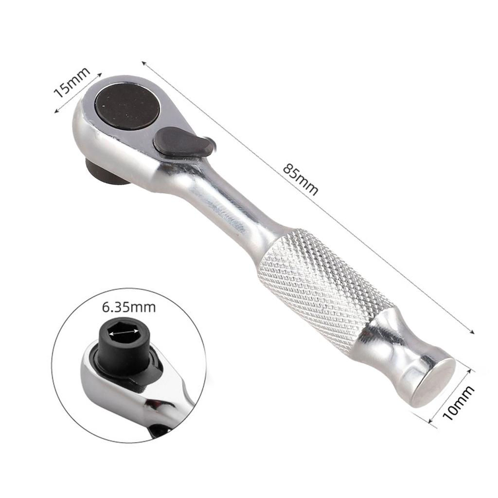 1 Pcs 1/4 Drive For Mini Ratchet Wrench Set Spur Wheel Wrench Screwdriver Hex Torque Wrenches Set 2in1 Spanner