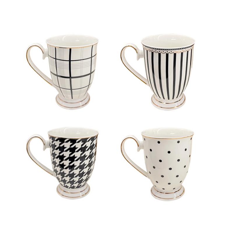 Light luxury ceramic cup, high-end feeling, Nordic retro coffee cup, Western gold border afternoon tea mug