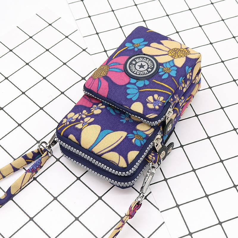 Nylon Schulter-Crossbody-Handytasche für Damen, Sport Laufen Mehrschichtige Reißverschlusstasche Armbandtasche, Clutch Münzbörse, Schlüsselhalter