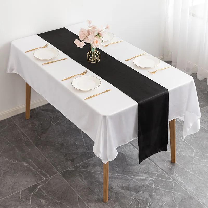 10Pcs Satin Table Runner 30cm X 275cm Wedding Party Supply Christmas Home Modern Coffee Dining Luxury Table Decoration
