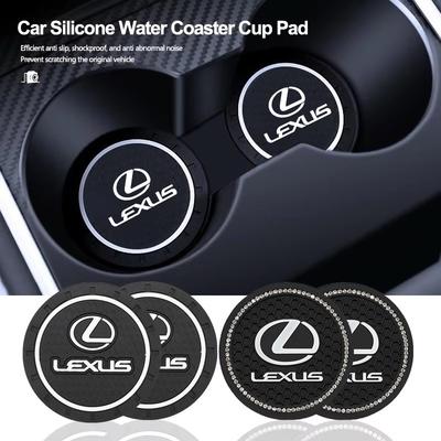 2Pcs Car Silicone Coaster Pad Non-Slip Water Cup Holder For RX300 IS200 IS250 ES350 Ct200h UX250h NX300h RX350 ES300h GS