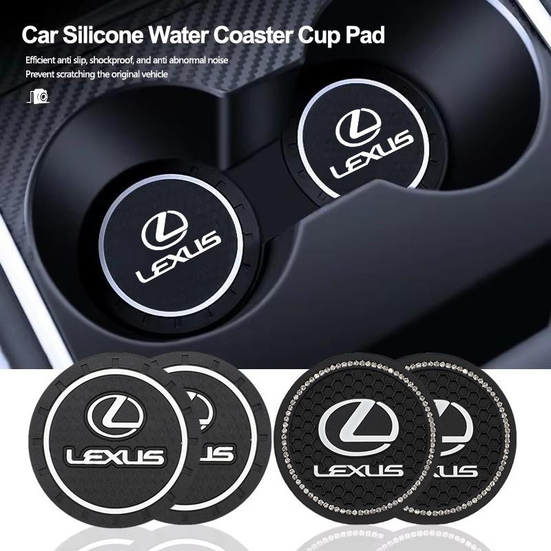 2Pcs Car Silicone Coaster Pad Non-Slip Water Cup Holder For Lexus RX300 IS200 IS250 ES350 Ct200h UX250h NX300h RX350 ES300h GSAO7