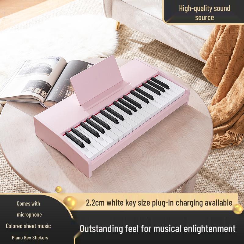 25 & 37-Key Wooden Children's Electronic Organ Piano: Beginner Musical Toy for Kids, Boys & Girls, Multifunctional for Home Use