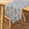 1PC NAPEARL Retro Chinese Blue and White Porcelain Printed Cotton and Linen Table Runner for Dining Table Coffee Table Home Decor