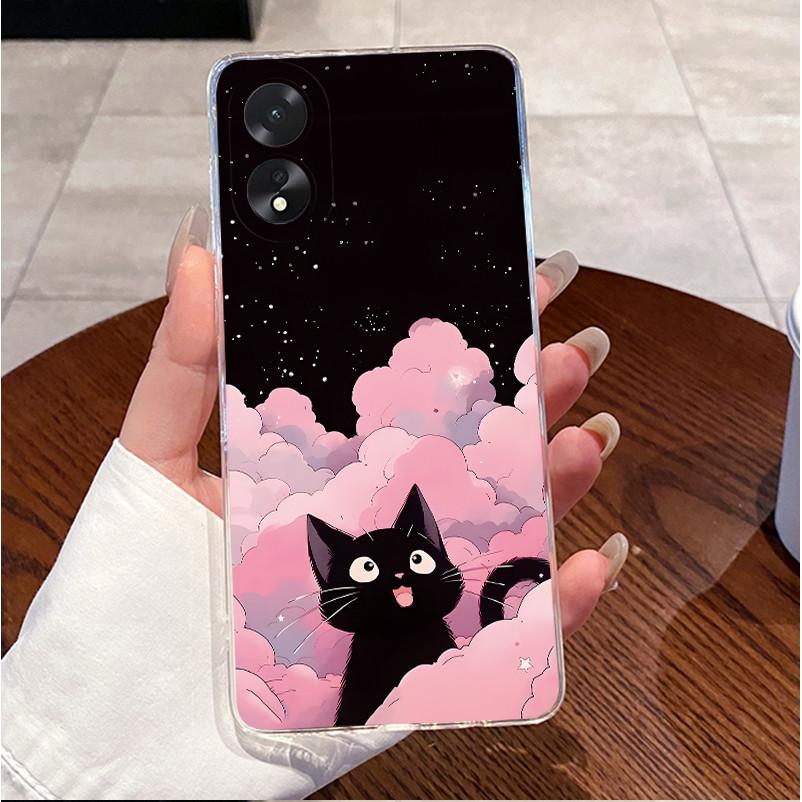 For Oppo A18 A38 Case Luxury Funny Cute Rabbit Heart Back Cover For Oppo A 18 38 4G Phone Covers Soft TPU Clear Silicone Fundas