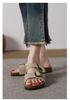 Women's Retro Genuine Leather Birkenstock Shoes, Inner Height-Increasing, Single Strap Beach Slippers, Sizes 35-46 Available