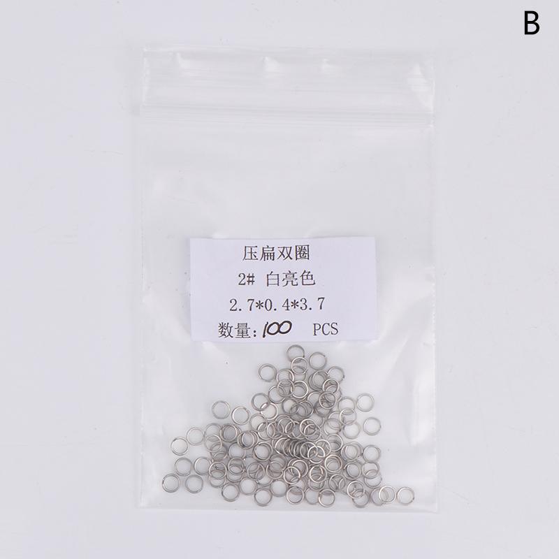 Split Rings Fishing 100Pcs Stainless Steel Lure Rings Saltwater Terminal Tackles Split Rings Fishing Connectors Snap Rings