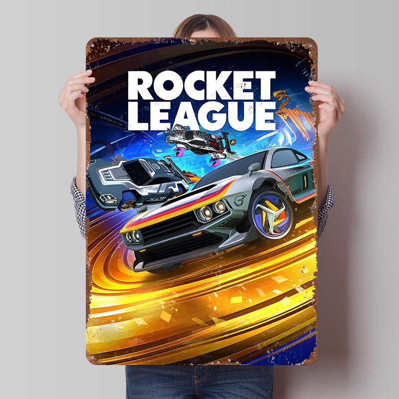 

Rocket League Game Metal Poster Customized Wall Art Retro Vintage Tinplate Signs for Room Decoration Home Decor Items Wand Deko 7.9x11.8In(20x30cm)