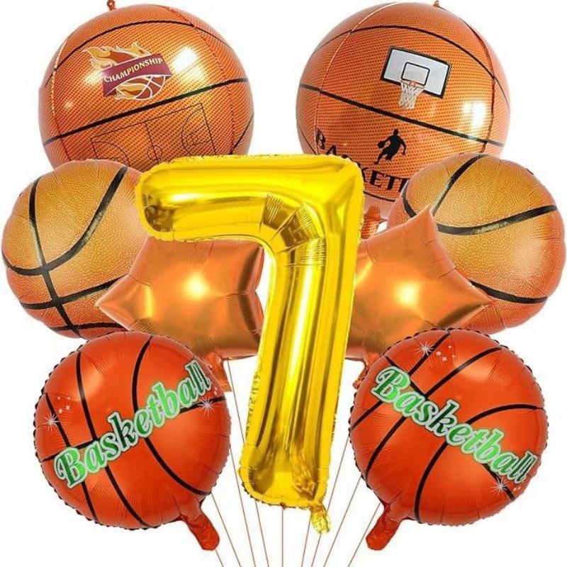 18-inch aluminum foil basketball-shaped balloons for boys' parties, ideal for decorating children's birthday parties