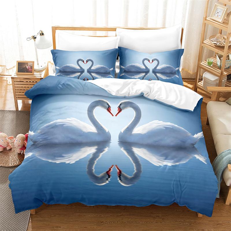 Swan Bedding Set Cactus Duvet Cover Boys, Girls Duvet Cover Bedroom Gorgeous Bedding King/Queen Duvet Cover Set
