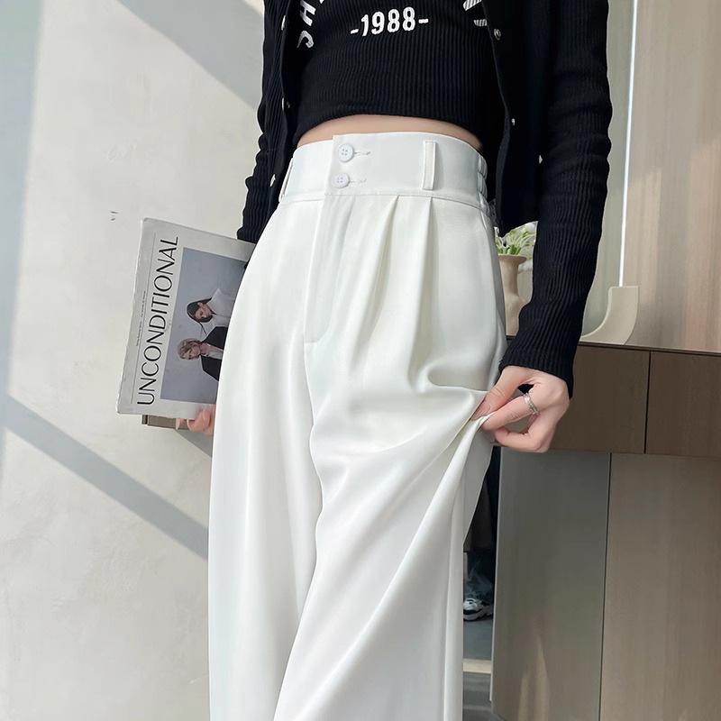 2026 Spring Women's High-Waisted Wide-Leg Suit Pants - New Style, Drapey, Straight-Leg