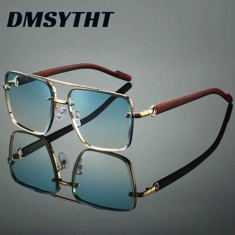 Non-polarized Trendy Double Bridge Metal Sunglasses Retro  Sunglasses Men Square Flat Top Double Bridges Sun Glasses Women Travel Fashion Eyeglass