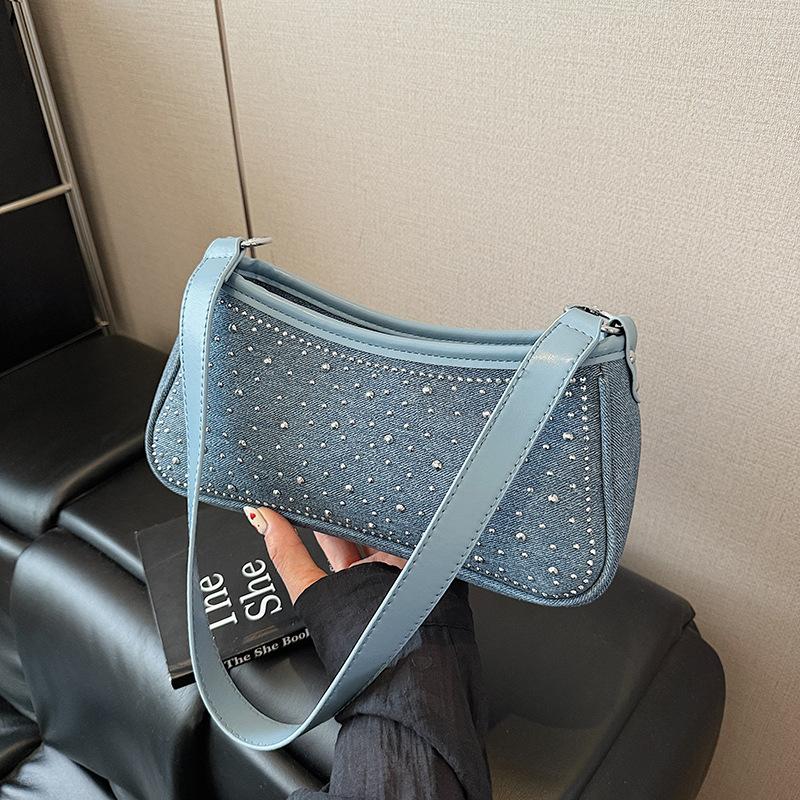 

Summer niche bag women s new versatile messenger bag fashion shoulder underarm small square bag синий