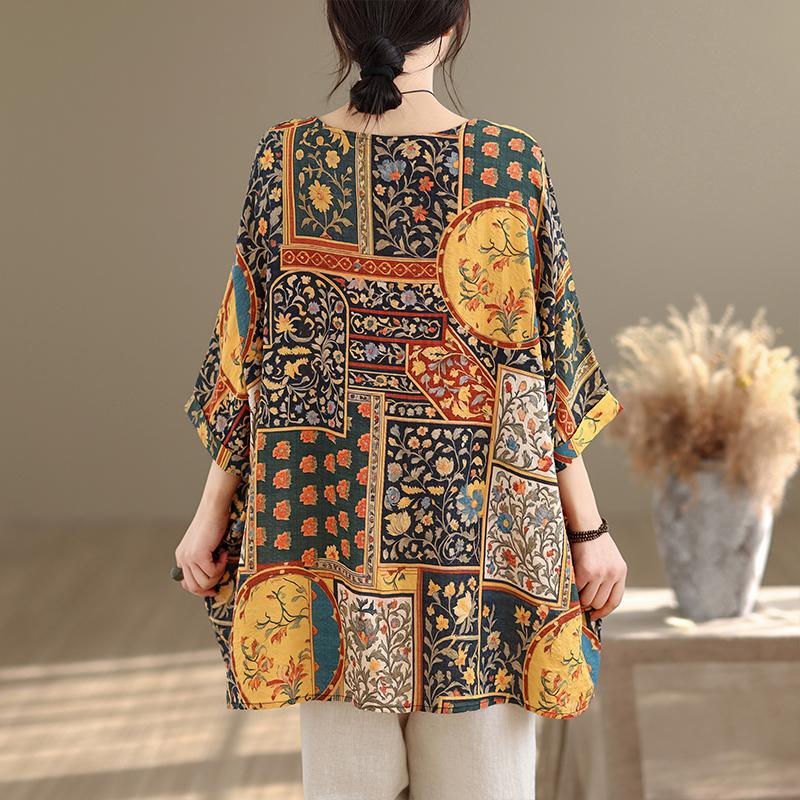 DIMANAF 2026 Plus Size New T-Shirt Women Flower Print Loose Casual O-Neck Lady Tops Tees Shirts Oversize Summer