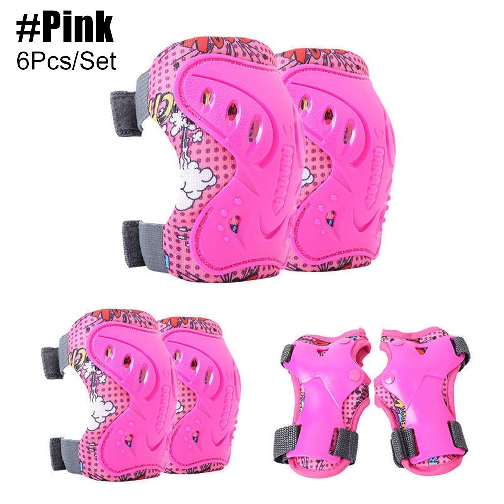 6Pcs Kids 3-12 Years Knee Elbow Pads Guards Protective Gear For Roller Skates Cycling Bmx Bike Skateboard Inline Scooter Riding