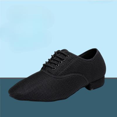 New Men's Black Mesh Modern Dance Shoes Breathable Soft Rubber Suede Bottom Ballroom Dancing Shoes Salsa Tango Sneakers Adult