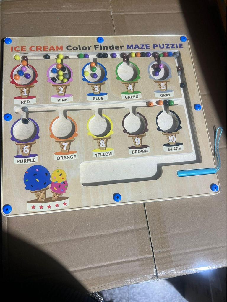 Holz-Farbsortier-Zähl-Labyrinth für Kinder, Lernspielzeug